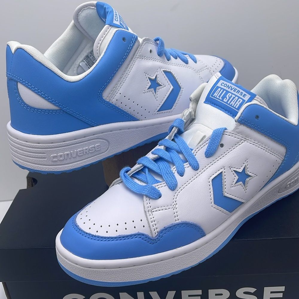 Converse Men’s White and Blue Sneakers A12867C
WEAPON OX
WHITE/LT BLUE/WHITE - Picture 10 of 16